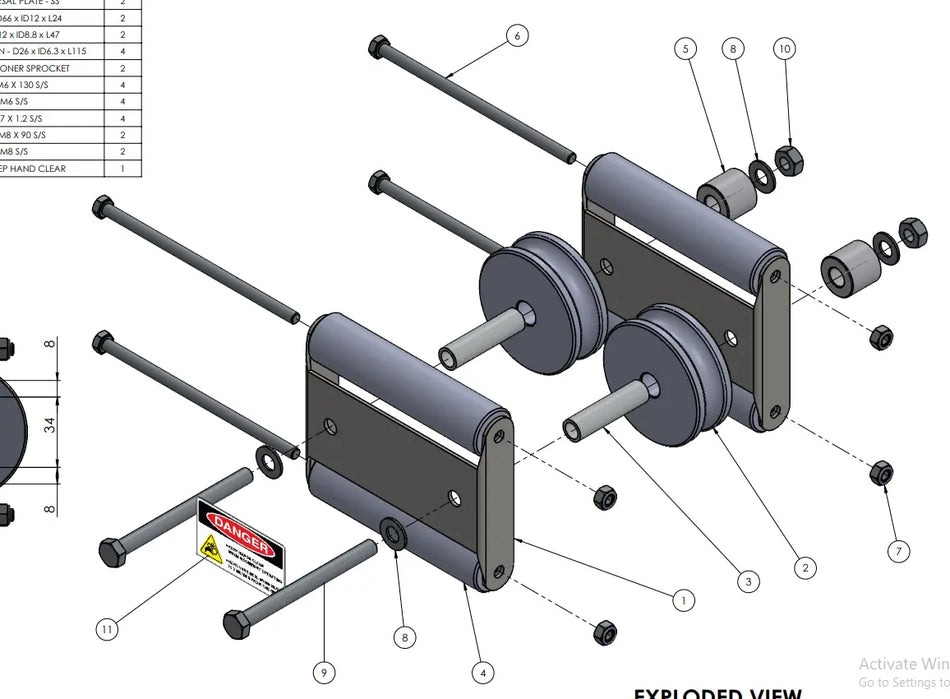 HOSE GUIDE AND ROLLER COMPLETE ASSEMBLY