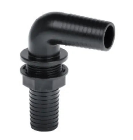 Fitting Elbow 3/4" Bulkhead Hose Tail 90°