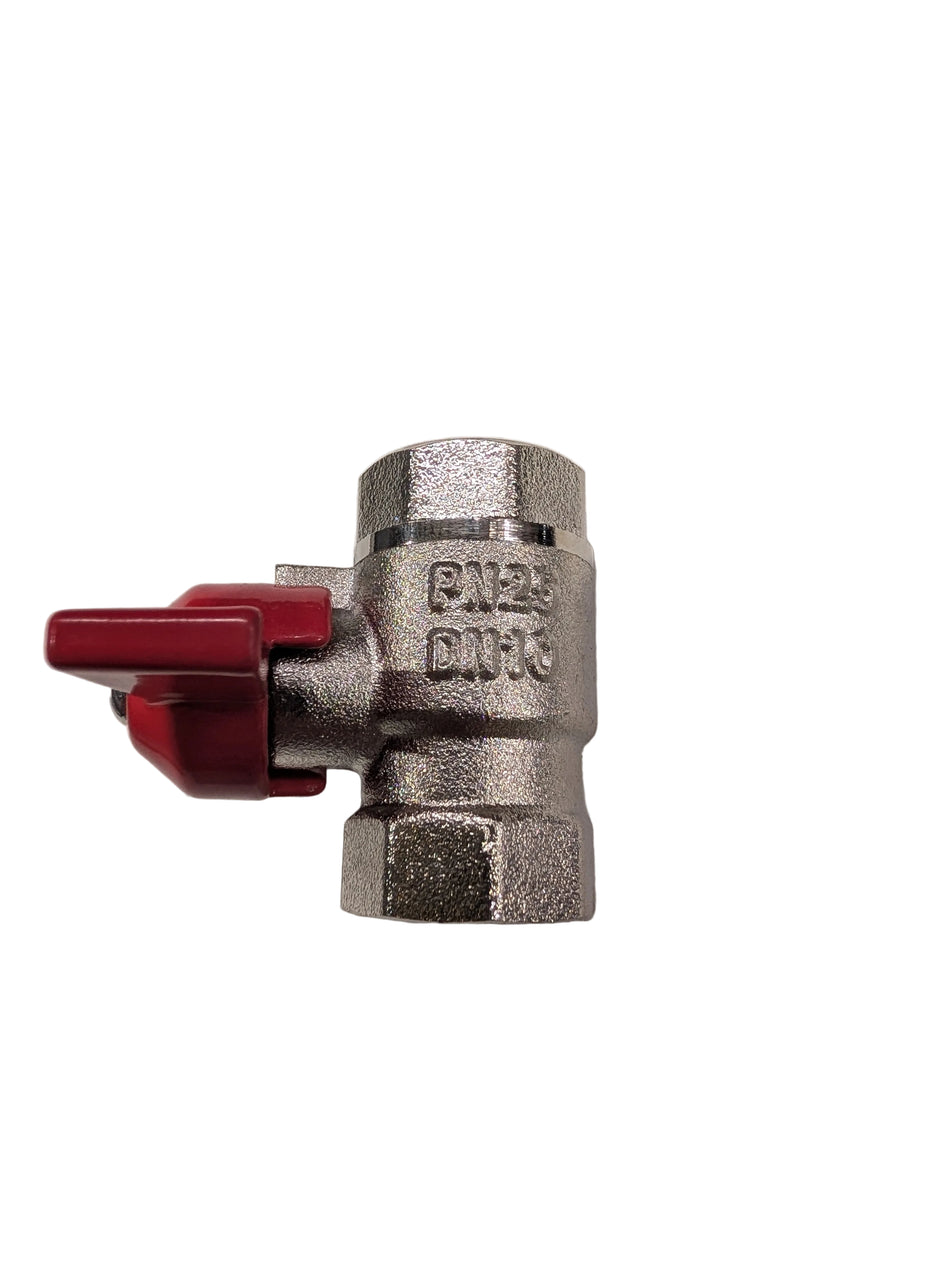 Valve Ball  Brass 2-Way 3/8"  FxF (T-Handle)