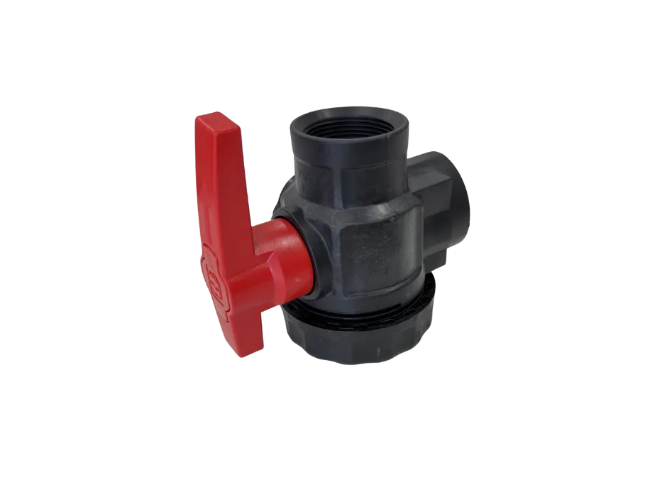 Valve Ball Poly 3 Way 1 1/2" cont flow T-Port