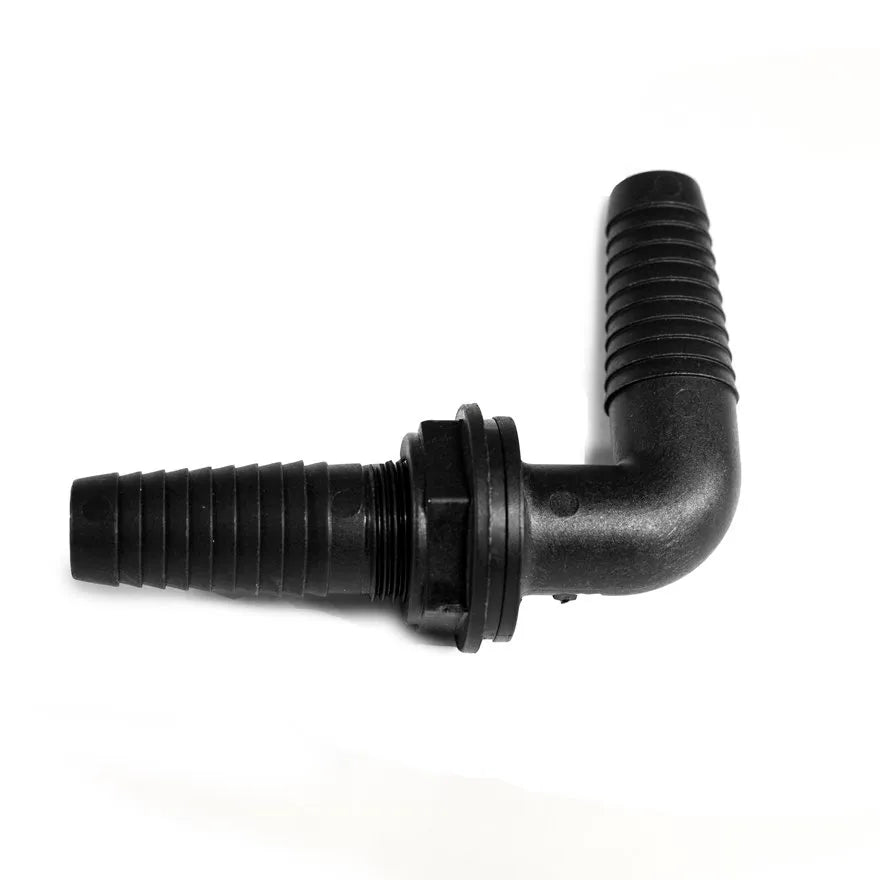 Fitting Elbow 3/4" Bulkhead Hose Tail  90° Complete